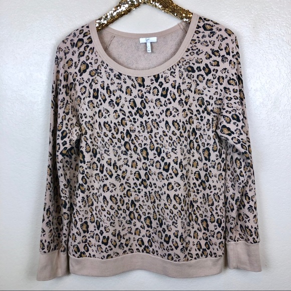 Joie Tops - Joie • Leopard Print Raglan Sweatshirt